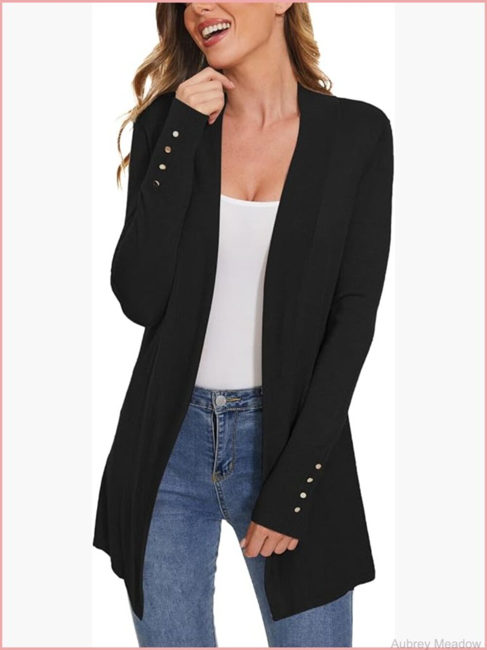 Dressy Casual Long Sleeve Open Front Knit Cardigan Sweater